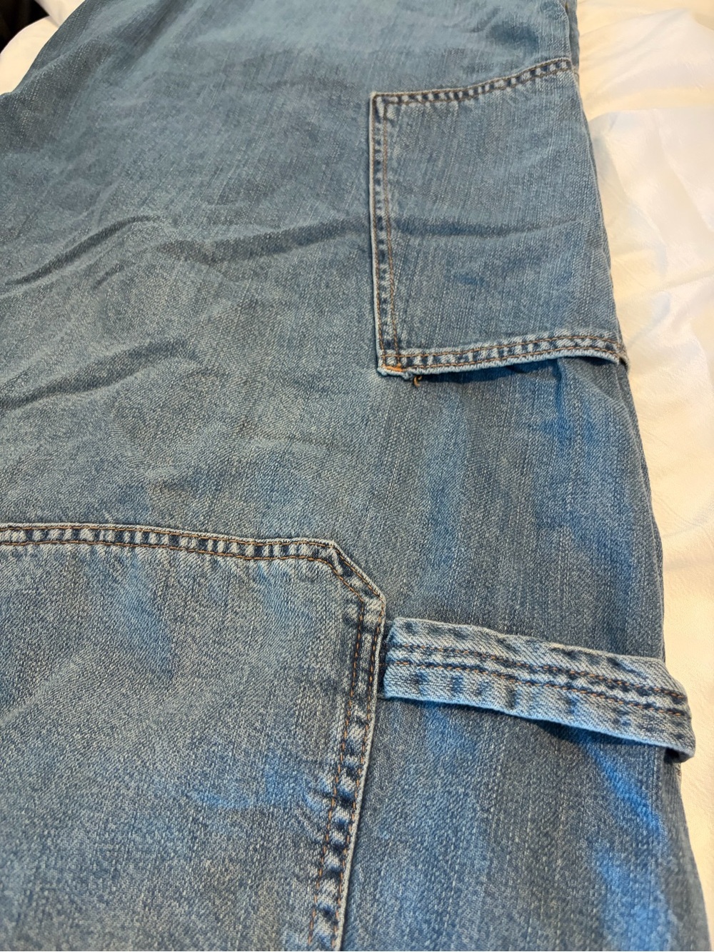 Good American Light Blue Patchwork Wide Leg Jeans - Picture 8 of 8